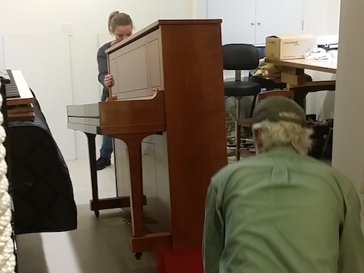 Terry and Iris moving a Steinway Upright